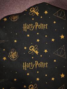 HARRY POTTER X SHEIN Shiny Black Magic Allover Print Shower Cap For Women