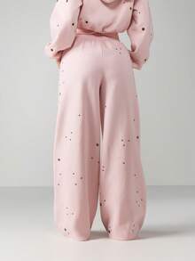 Missguided x Playboy 宽松版型抽绳运动裤，饰有散点图案和文字图案，适合日常休闲穿着。 - 淺粉色 - 查看 2