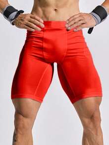 Manfinity Sport Corelite 男友风男士低腰字母印花休闲运动打底裤圣诞氨纶透气短裤