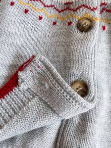 Joliand Joliand 1件女婴优雅都市可爱灰色费尔岛针织开衫，适合日常休闲、外出、聚会、秋季、冬季、万圣节、圣诞节、秋季、复古、冬季、优雅休闲 - 彩色 - 查看 7