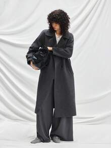 Mnmlis 女士时尚百搭通勤扣平底鞋 - 灰色 - 查看 4