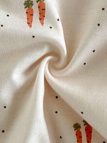 新生女宝宝休闲可爱卡通图案针织长袖连体睡衣 - 彩色 - 查看 3