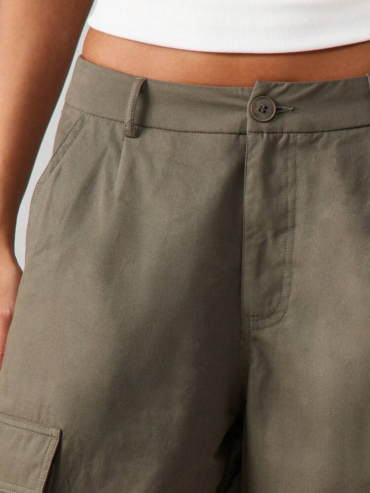 MISSGUIDED 와이드 레그 카고 버뮤다 반바지 유틸리티 스타일 드로스트링 밑단 미드 라이즈 여름 캐주얼 하의 Y2K 패션 컴뱃 포켓