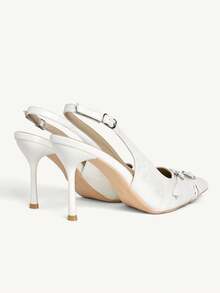 CUCCOO CHICEST Women's Pointed Toe Buckle Design Fashionable High Heels, Versatile For Daily Wear For Christmas - White - View 10