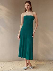 MOTF PREMIUM Váy ống cắt chéo có họa tiết - Màu xanh lá cây đậm - Xem 6