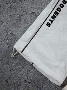 Sport MetroGents Men's Contrast Trim Letter Print Drawstring Waist Sweatpants Sweat Pants - White - View 5