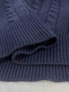 Pariaura Women's Slim Fit Collared Pullover Sweater, Collegiate Style - Navy Blue - View 6