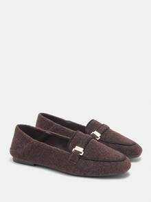 CUCCOO CURVES Women's Fashionable Versatile Commuter Casual Wide Fit Flats For Christmas - Coffee Brown - View 7