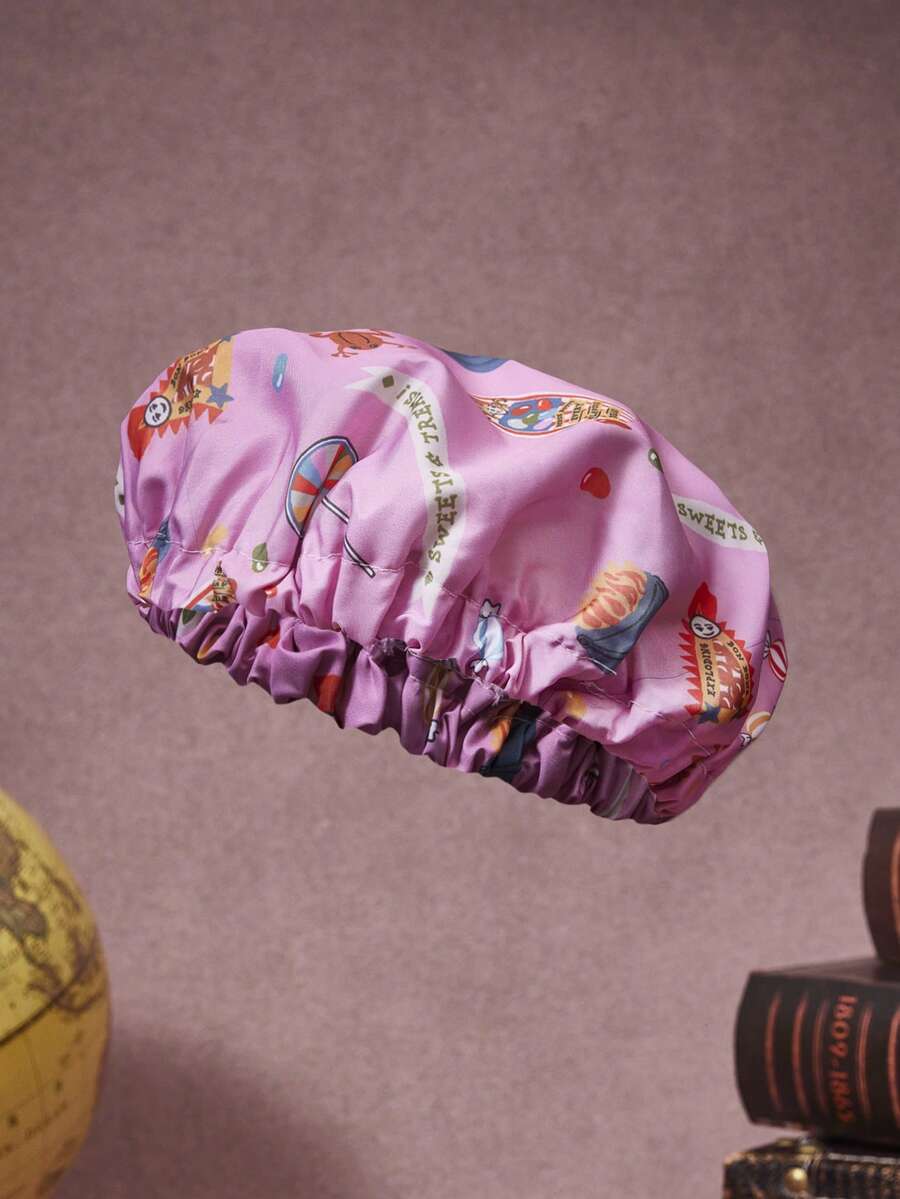 HARRY POTTER X SHEIN Pink Cute Candy World Ladies Shower Cap , Rain Hat