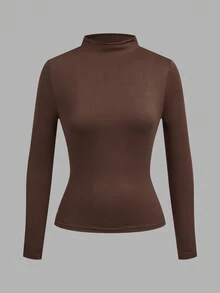 SHEIN LUNE 3pcs/Set Autumn/Winter Casual Solid Color & Leopard Print Tight Fit Base Layer T-Shirts - Multicolor - View 5
