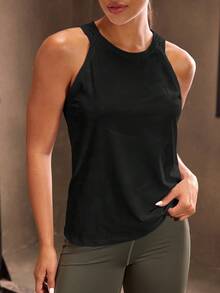 Powerista Camo Print Sports Tank Top - Black - View 5