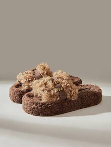 Solecia Comfortable Plush Women Home Slippers, Casual & Minimalist - Brown - View 2