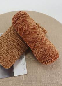 Cirelle Sợi Chenille dùng để đan, Sợi len móc tự làm dày dặn dùng để đan khăn quàng cổ - Nhiều màu - Xem 6