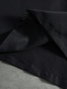 PAVTROS Men's Plus Size Solid Color Zipper Pocket Short Sleeve Summer Shirt Jacket - Black - View 6