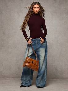 SHEIN BAE Women's Sexy Hollow Out Long Sleeve Bodysuit