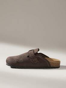 Solecia Women's Metal Buckle Design Slip-On Flat Shoes For Christmas - Coffee Brown - View 3