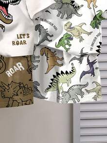 SHEIN 2pcs Baby Boy Casual Simple Round Neck Short Sleeve T-Shirt And Shorts Set, Suitable For Summer - Multicolor - View 4