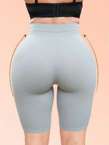 Plus Size Seamless High Waist Shapewear Bottom - Grey - View 2