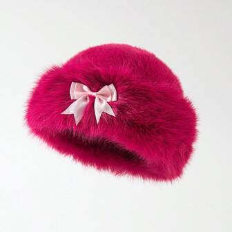 Fairycore 1 pezzo Cappello a secchiello morbido da donna con fiocco, motivo a cervo e floreale