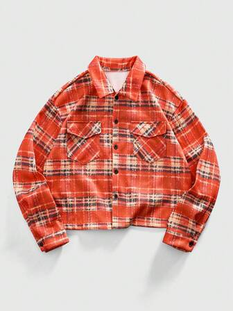 Men's Autumn/Winter Collegiate Plaid Overcoat