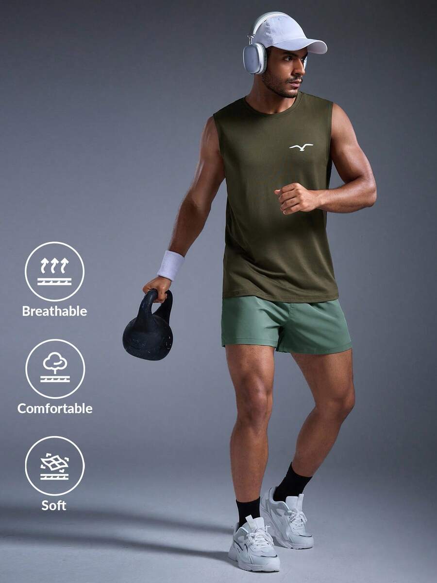 Camiseta de tirantes casual de verano con estampado de gaviota para hombre DRIFTMERE