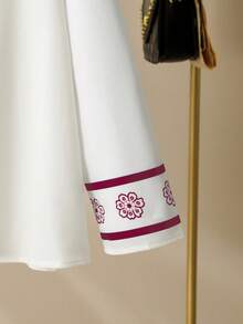 Lacomfia Fashionable Modest Floral Twist Casual Long Sleeve Shirt