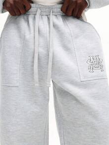 SUMWON Men's Light Grey Hoodie Co-Ord Set With Drawstring Hood And Centre Pocket Relaxed Fit Sweatsuit,INS Hot Selling Style,Comfortable And Thick Fabric For Ultimate Warmth,Family Matching Outfits For Couples,Stylish Coordination,Cozy Family Ensemble,Perfect For Casual And Holiday Wear - Grey - View 6
