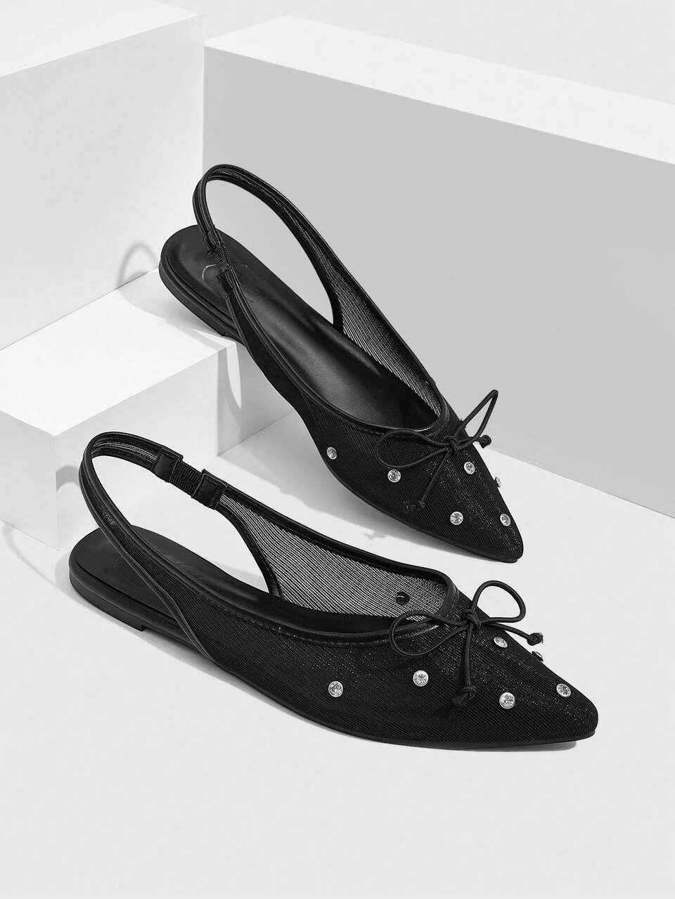 CUCCOO SZL Women's Pointed Toe Bow Decor Fashionable Flat Shoes For Christmas