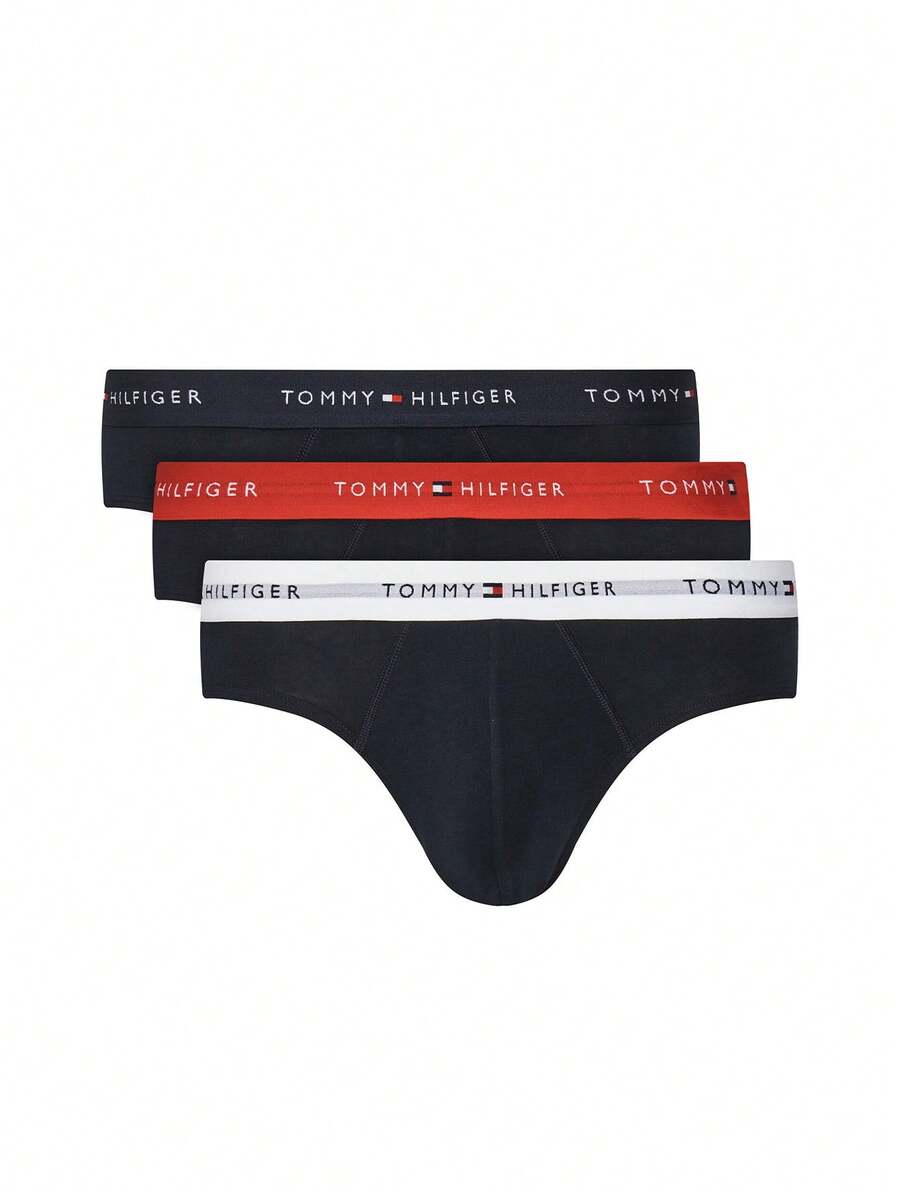 Tommy Hilfiger 3 Pack Men's Briefs - Red-White - View 1