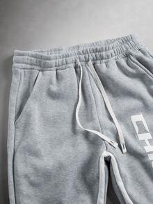 STYNVO 男士街头风格运动裤，采用 INS 风格高街字母印花设计，非常适合波士顿周末度假、音乐节和夏威夷海滩度假，以及日常休闲穿着 - 彩色 - 查看 4