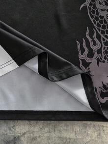 AXEPEAK 男士休闲时尚街头风短袖 Polo 衫 - 黑色 - 查看 5