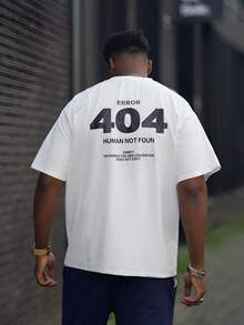 Heavens Edit 男士休闲数字印花圆领短袖 T 恤，夏季 - 白色 - 查看 4