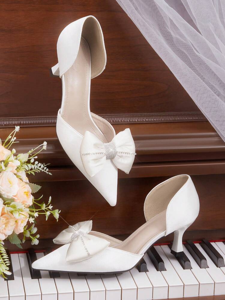 CUCCOO HITCHD Bow Decor Casual Solid Color Women Pumps Valentine's Day