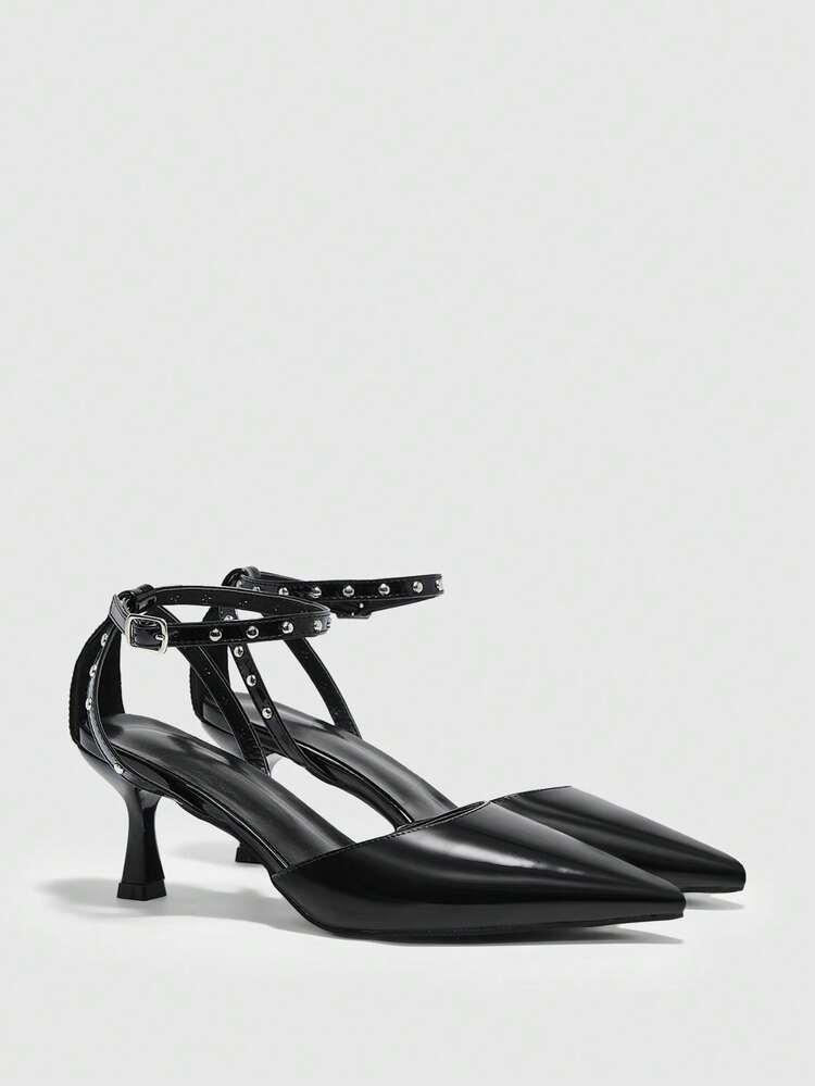 CUCCOO SZL Women's Fashion Burgundy Floral Decor Pointed Toe High Heel Pumps For Christmas