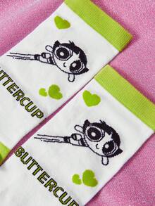 THE POWERPUFF GIRLS X SHEIN Women Crew Socks