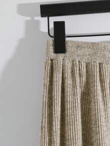 SHEIN Franclia 2 Stücke Damen einfarbiger Kapuzen-Langarmoberteil und Hosen Set, Herbst/Winter Outfit - Khaki - Übersicht 4