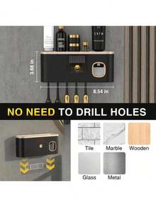 1PC ,Available In 3 Colors,Toothbrush & Toothpaste Holders,It Is Suitable For Both The Main Bathroom And The Secondary Bathroom. - Multicolor - View 6