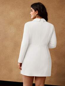 MOTF PREMIUM VESTIDO DE FESTA COM FRANZIDO E DETALHES METÁLICOS PARA MULHERES PLUS SIZE - Branco - Ver 3