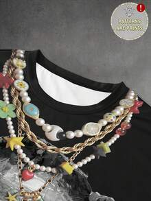 PAVTROS Men's Graphic Tee With Face Covering Portrait & Slogan Print, Street Hiphop Style Crew Neck 2 In 1 Long Sleeve T-Shirt, Fall Men Clothes - Multicolor - View 3