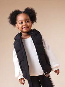 SUMWON Hooded Puffer Vest Winter Quilted Sleeveless Jacket With Zip Closure And Side Pockets Vacation - Black - View 5