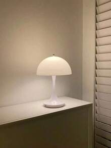 1个小巧的芽形台灯，可充电，电池续航时间长，便携式，北欧现代简约风格，适合客厅/卧室床头/室内氛围装饰，LED台灯 - 白色 - 查看 12