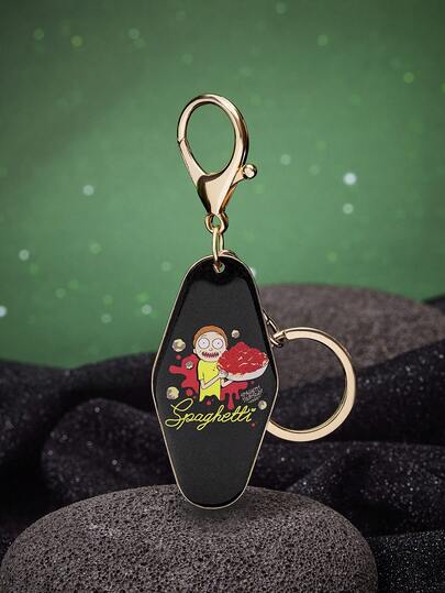 Rick and Morty X SHEIN 1 Peça Chaveiro da Série Natalina Cartoon de Liga de Zinco com Gotejamento de Óleo, Casal de Luxo Casual, Também Adequado para Decoração de Bolsa, Adequado para Festa, Concerto, Festival