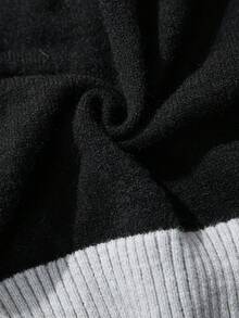 EMERY ROSE Suéter casual de manga larga con botones y contraste de color para mujer de talla grande, otoño/invierno - Multicolor - Ver 6