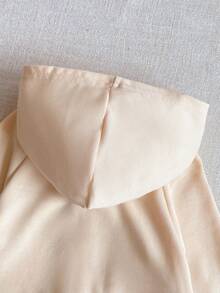 Joliand Joliand 1pc Baby Girls/Boys Elegant City Cute Pumpkin & Puppy Car Pattern Hooded Long Sleeve Sweatshirt Sweatshirt, Suitable For Casual Daily, Outings, Gatherings, Autumn And Winter,Halloween,Halloween,Fall - Apricot - View 3