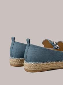 Styleloop Women's Bohemian Style Rhinestone Decor Fashion Versatile Shoes - Blue - View 4