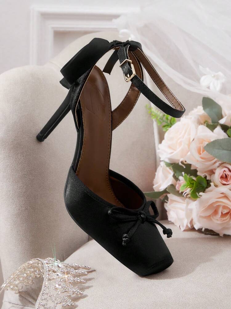 CUCCOO HITCHD Women's Fashionable & Elegant Party Pumps With Bow Decor For Christmas Valentine's Day Elegant Shoes Wedding Shoes Summer Shoes Bride Shoes