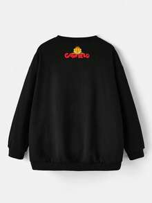 GARFIELD | SHEIN 加大碼卡通印花下垂肩毛衣