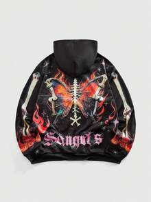 Street Life Áo hoodie thời trang đường phố cá tính phong cách Retro - màu đen - Xem 2