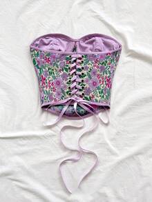 Soleia Vestimenta casual de vacaciones para mujer, atuendo de invitada a boda en la playa, regreso a la escuela, brunch, graduación, Día de San Patricio, vacaciones de primavera, Pascua, festival de música, elegante, bohemio, tropical, sin tirantes, hombros abiertos, dobladillo con nudo, contraste de color, top bandeau con mariposa y espalda descubierta