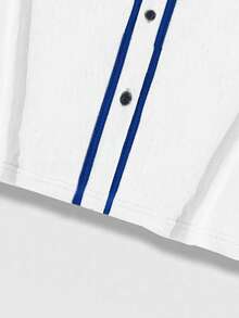 ROMWE MEN Prep 男士休闲印花单排扣短袖衬衫